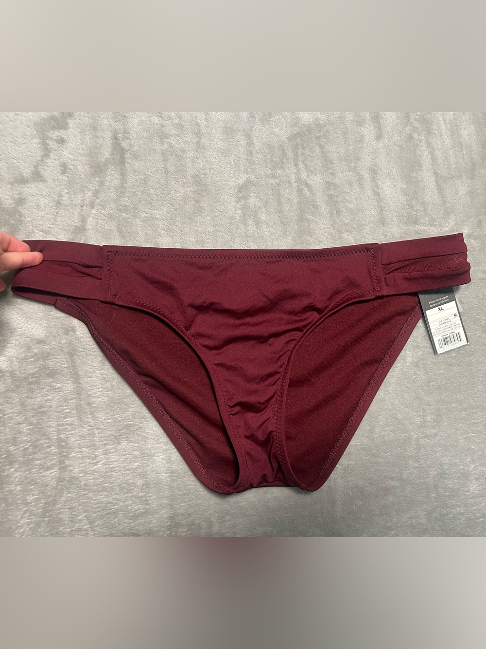 Mossimo Bikini Swimsuit Hipster Bottom Women’s XL Red Mesh